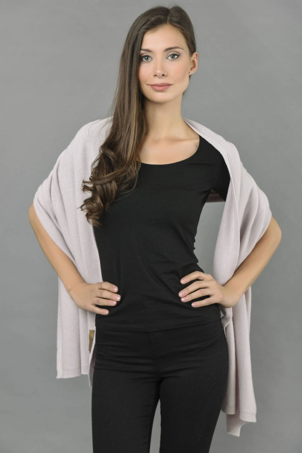 Gestrickter Reiner Kaschmir Schal in pink