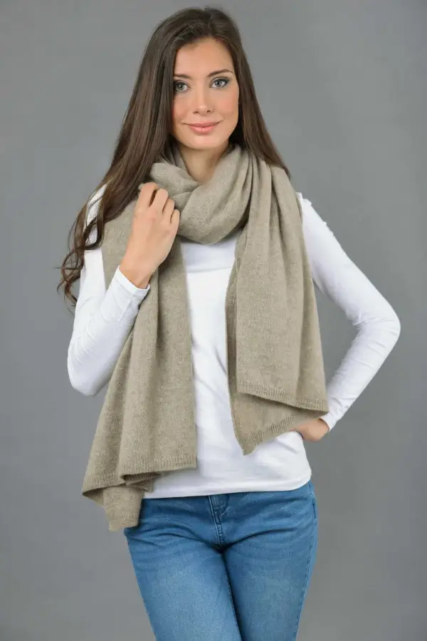 Stola grande in puro cashmere Cammello