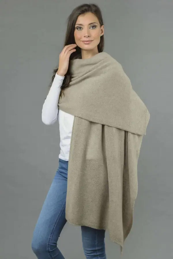 Stola grande in puro cashmere Cammello