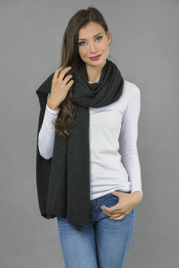 Cashmere Wrap in Charcoal Grey (100% Pure)