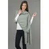 Knitted Pure Cashmere Wrap in Light Grey 3