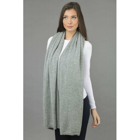 Knitted Pure Cashmere Wrap in Light Grey 4
