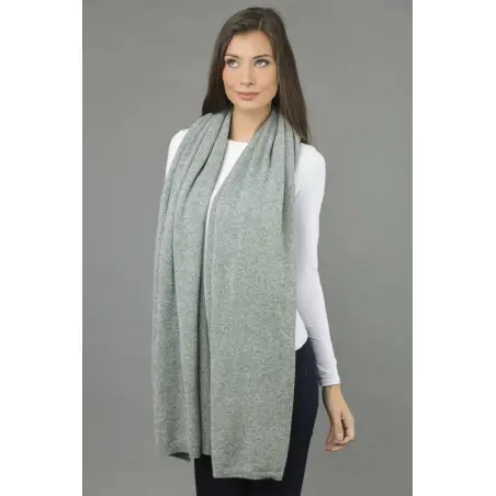 Knitted Pure Cashmere Wrap in Light Grey 4