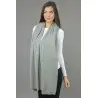 Knitted Pure Cashmere Wrap in Light Grey 4