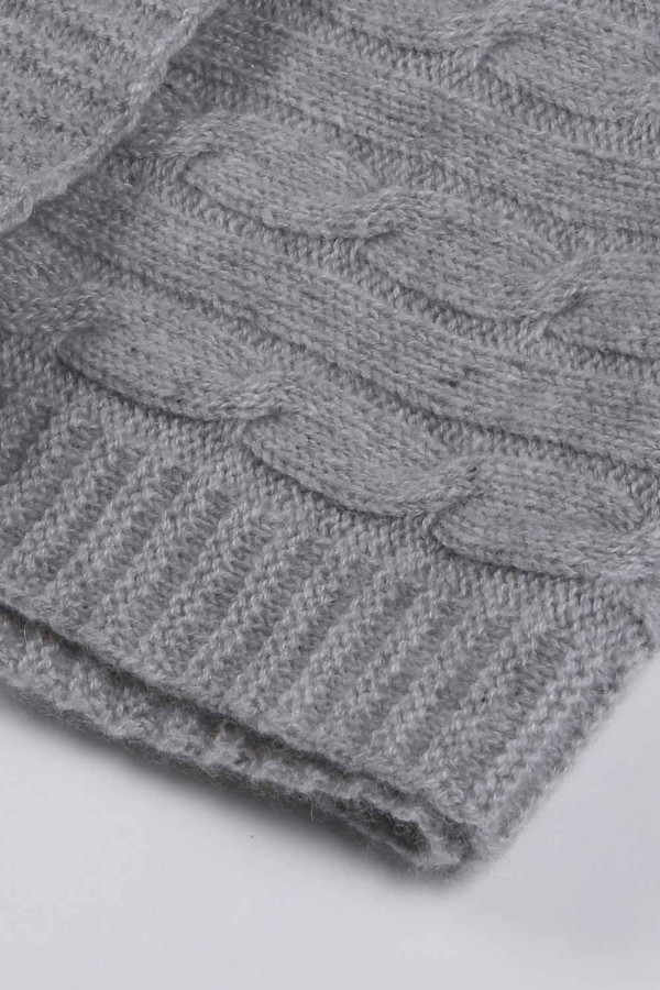 Copertina da culla neonato in puro cashmere grigio chiaro