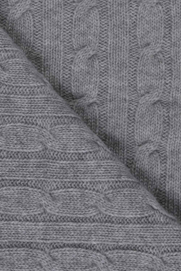 Couverture pour bébé pur cachemire maille torsadée en gris clair