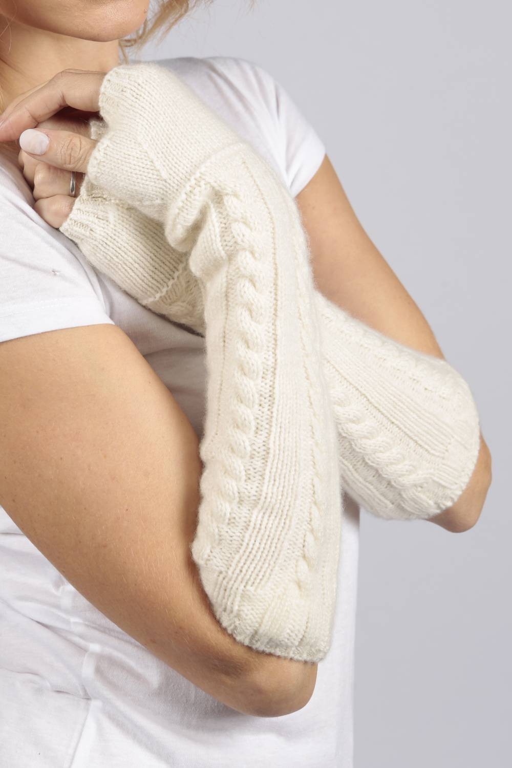 PURE CASHMERE ArmWarmers Fingerless Gloves Handmade Eco Friendly Arm warmers Accessories Gloves & Mittens Arm Warmers 