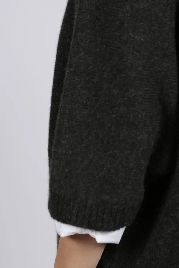 Spolverino cardigan per donna in puro cashmere Grigio Antracite