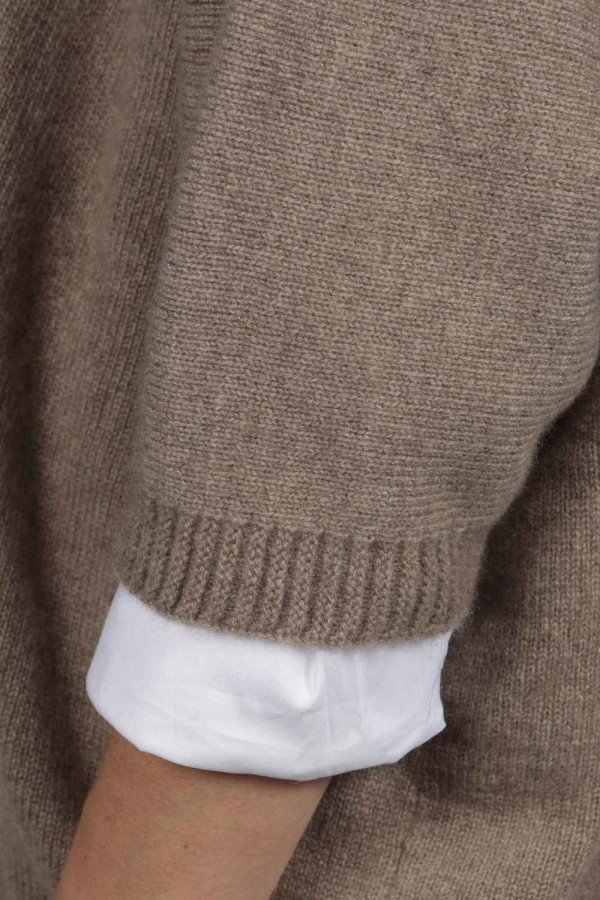 Camel brown beige pure cashmere duster cardigan