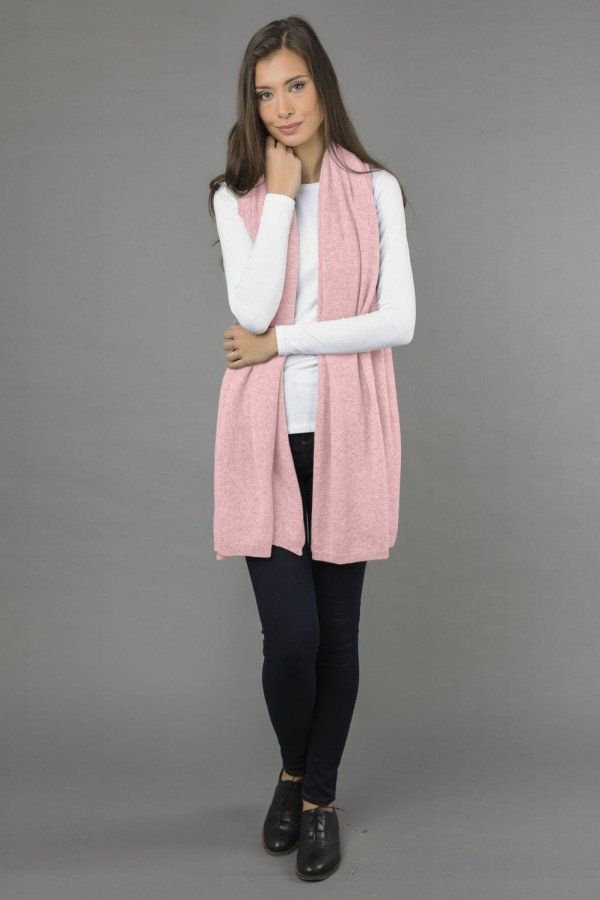 Stola grande in puro cashmere Rosa baby
