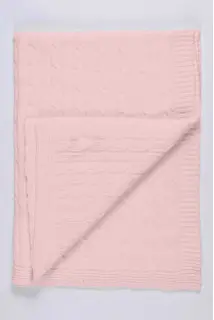 Couverture pour bébé pur cachemire maille torsadée en Baby Pink
