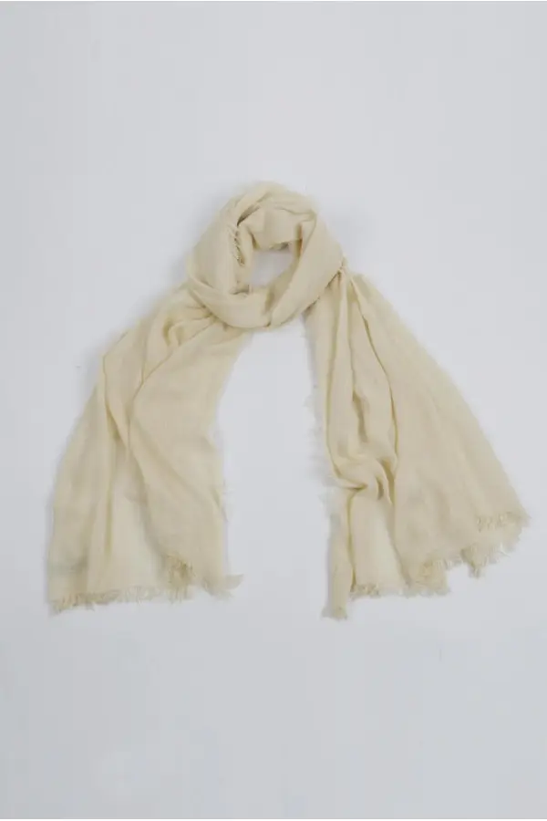 Lightweight Summer Scarf Shawl Wrap 100% Bamboo colour Custard White