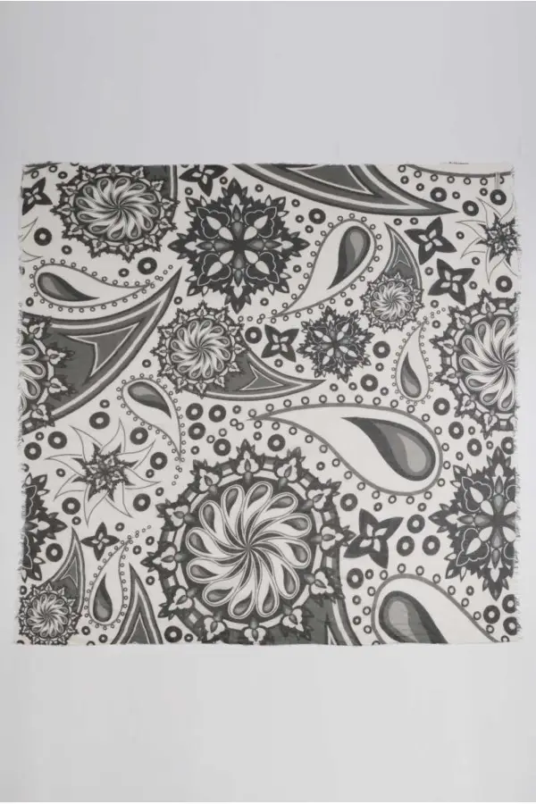 Summer scarf in bamboo wrap square shawl Paisley pattern print