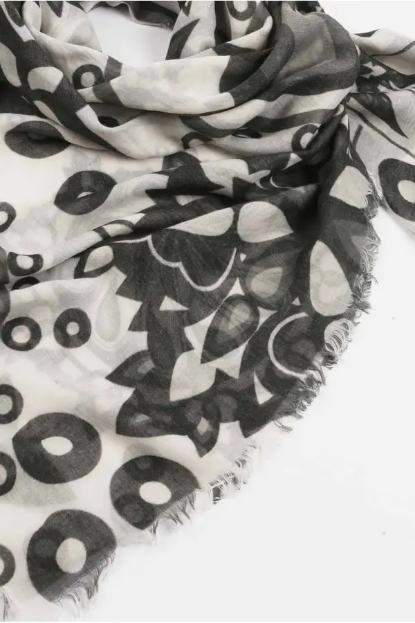 Summer scarf in bamboo wrap square shawl Paisley pattern print