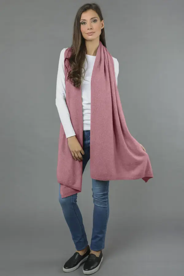 Pure Cashmere Wrap in Antique Pink