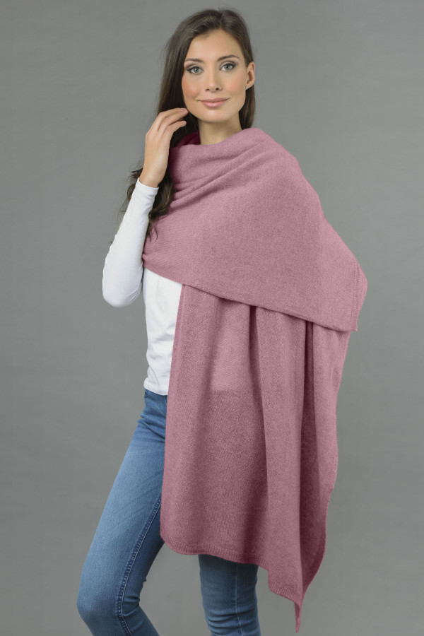 Pure Cashmere Wrap in Antique Pink