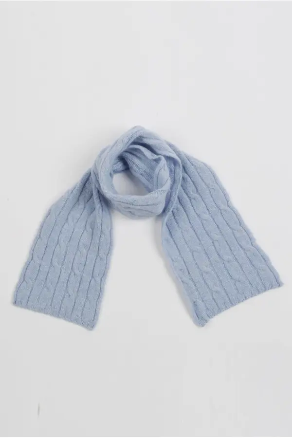 Baby scarf 100% cashmere in light blue