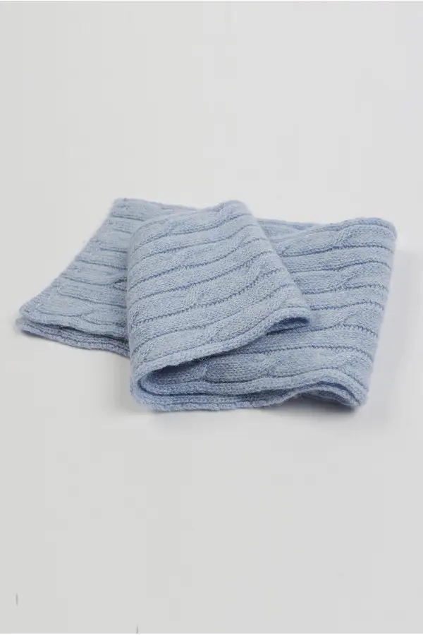 Baby scarf 100% cashmere in light blue