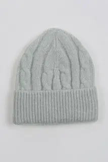 Baby cashmere beanie hat light grey