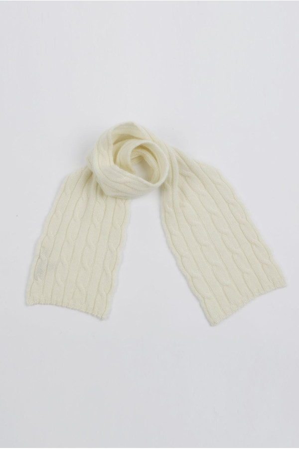 Sciarpa da bambino 100% cashmere in Bianco panna