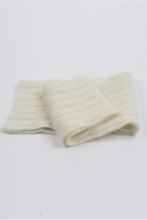 Baby scarf 100% cashmere in Cream White