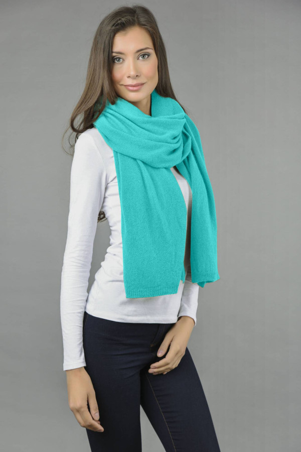 Pure Cashmere Wrap in Tiffany Blue