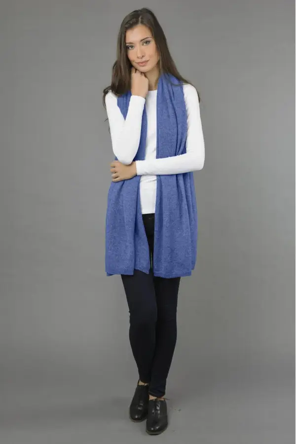 Pure Cashmere Wrap in Periwinkle Blue