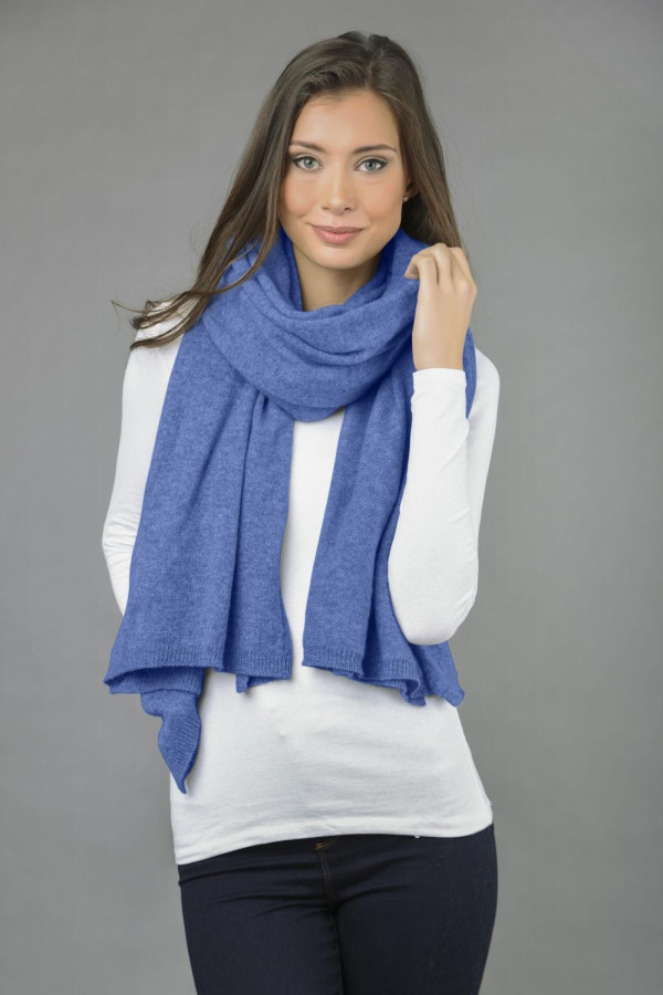 Pure Cashmere Wrap in Periwinkle Blue