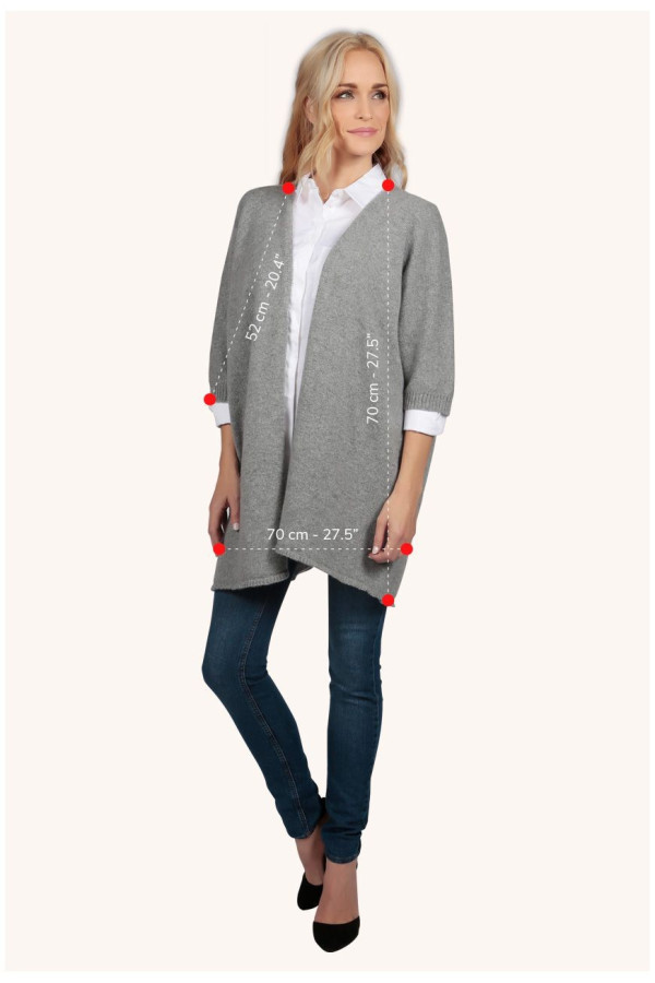 Spolverino cardigan per donna in puro cashmere Grigio Antracite
