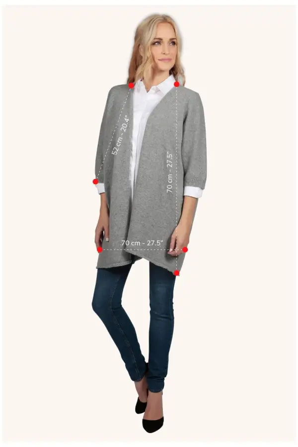 Cream white pure cashmere duster cardigan
