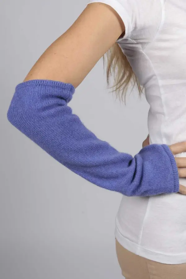 Reine Kaschmir Fingerlose Lange Armstulpen in singrünblau