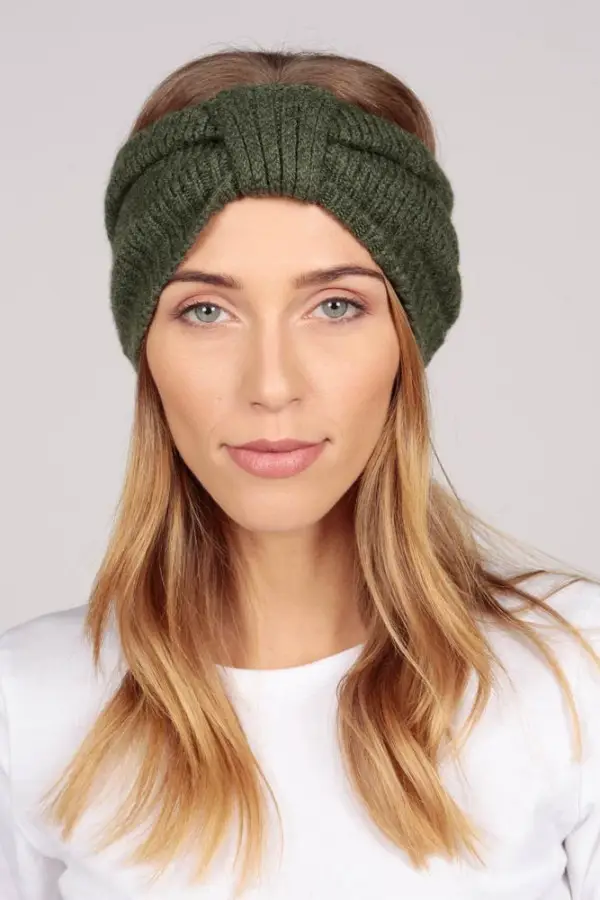 Cashmere headband army green