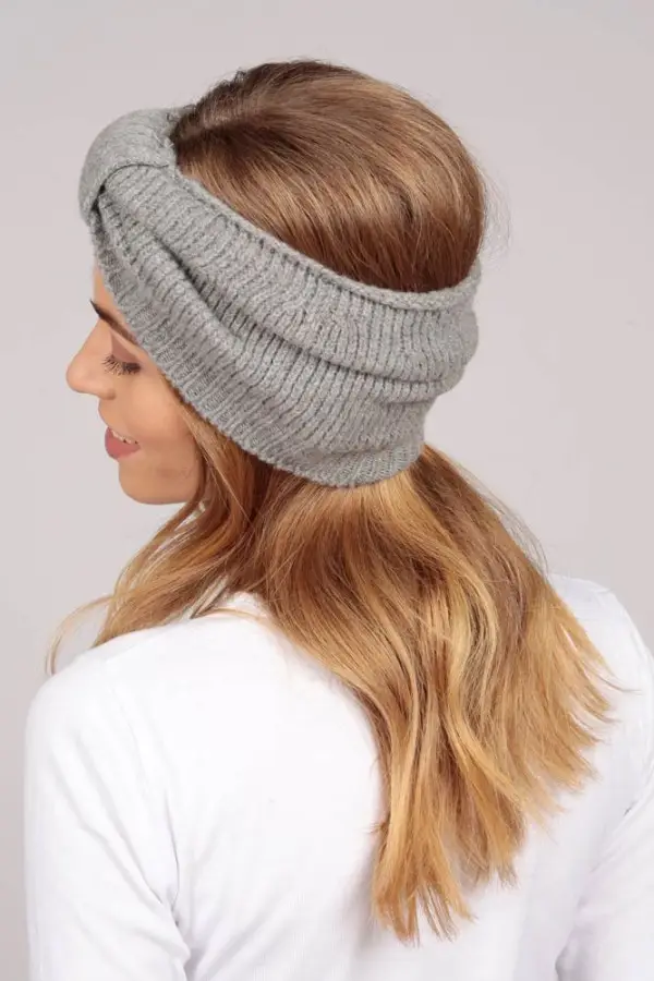 Cashmere headband light grey