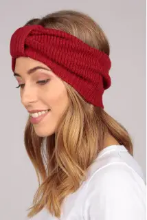 Fascia per capelli in puro cashmere Rosso