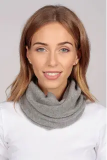 Cashmere Snood in charcoal grey (100% Pure) | italyincashmere.com