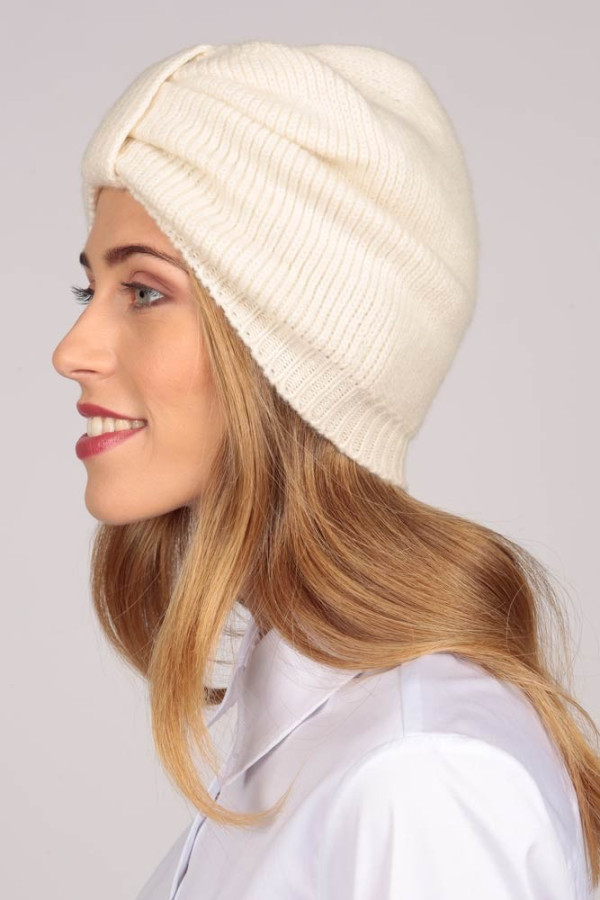 Cashmere Turban in Cream White