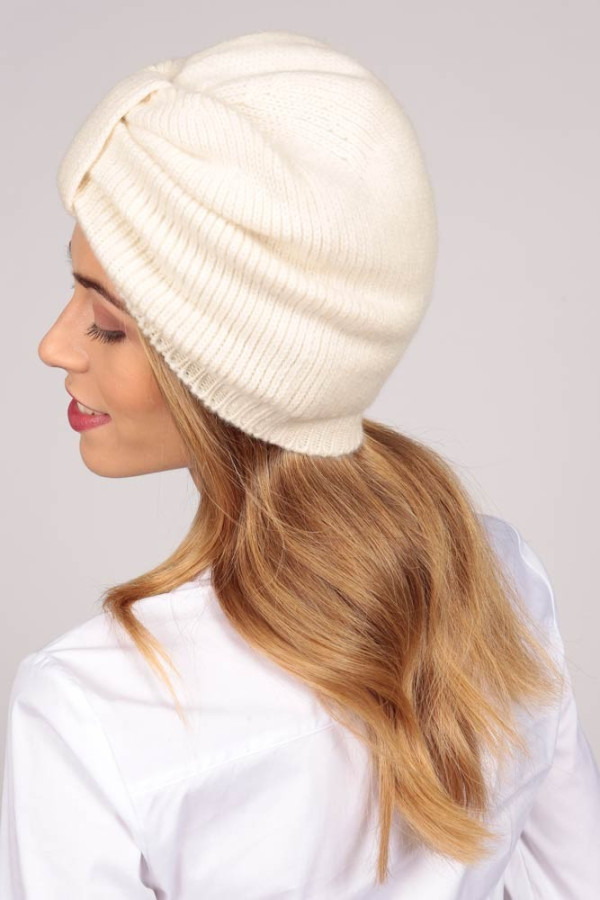 Cashmere Turban in Cream White