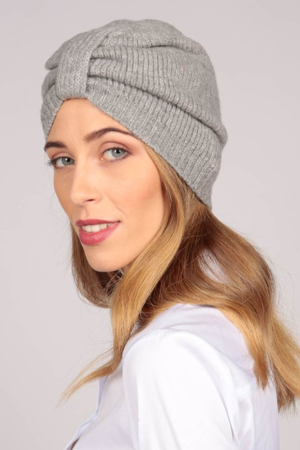 Cashmere Turban in Light Grey