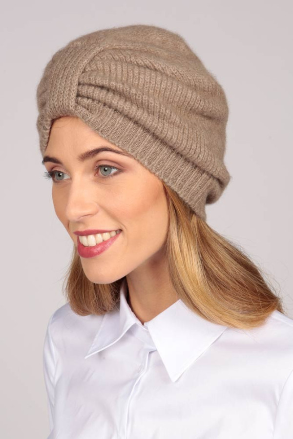 Cashmere Turban in Camel Brown