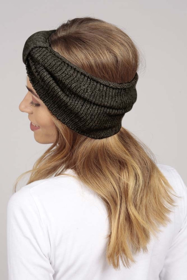 Cashmere headband charcoal grey