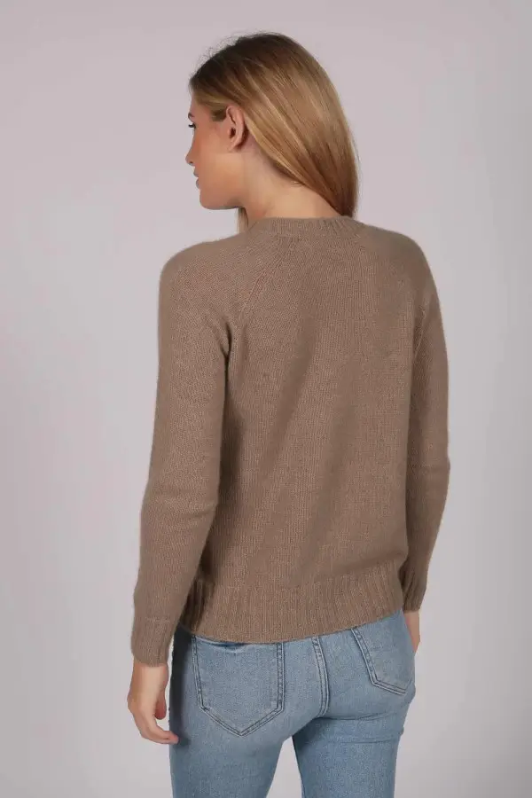 Camel Brown V-Neck Cashmere Sweater