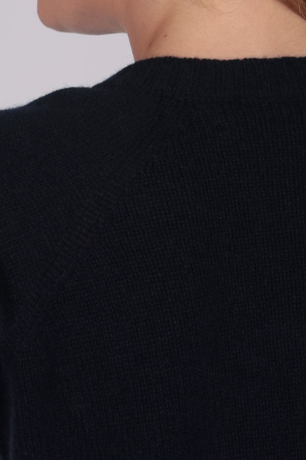 Kaschmirpullover mit V-Ausschnitt navy blau