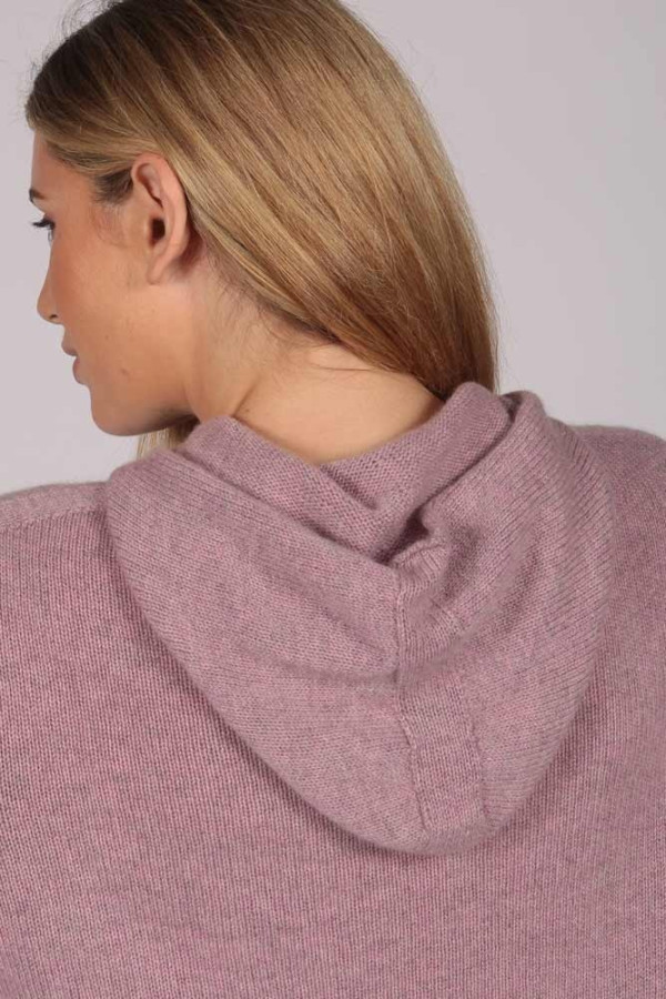 Antique Pink 100% Cashmere Hoodie for Women