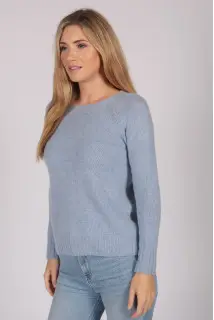 Light Blue Crew Neck Sweater 100% Cashmere