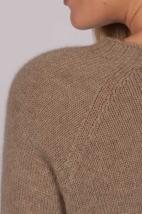 Camel Brown Crew Neck Sweater 100% Cashmere