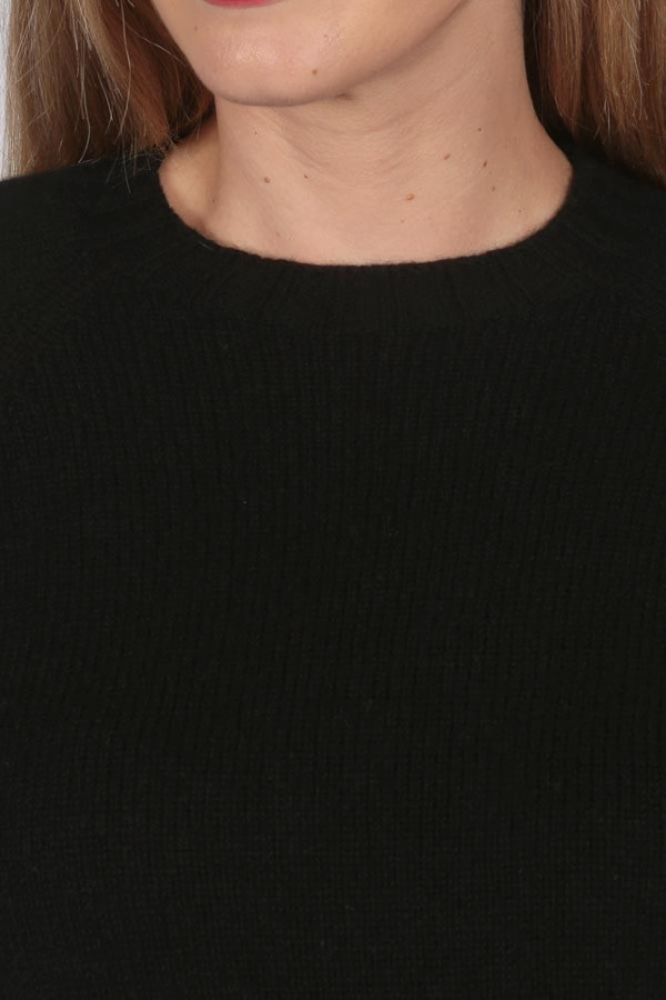 Black Crew Neck Sweater 100% Cashmere