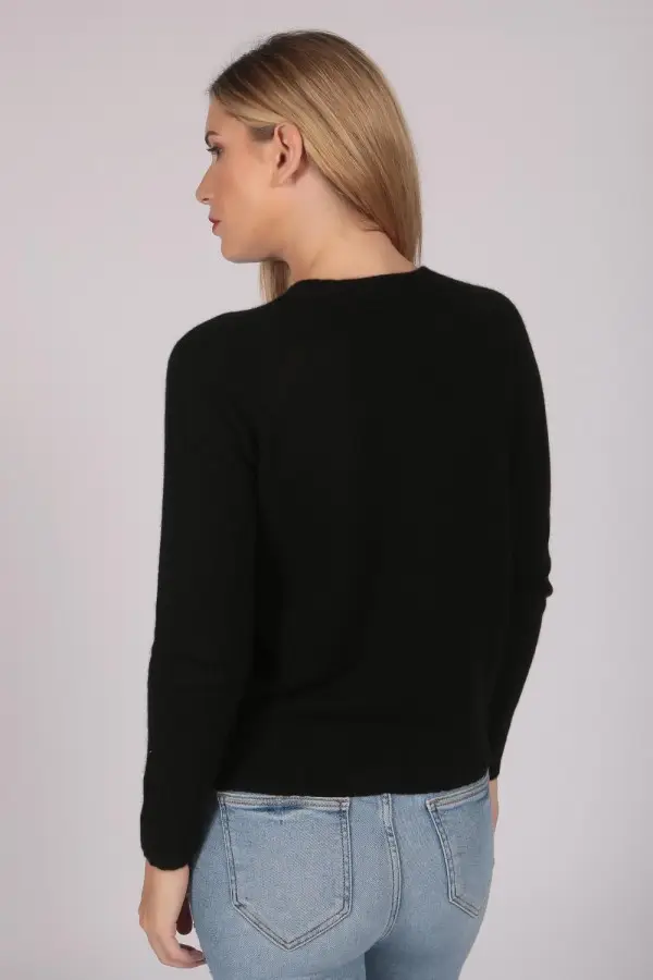 Black Crew Neck Sweater 100% Cashmere