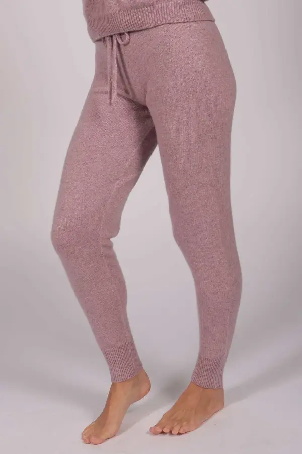 Ladies Cashmere Joggers Pants in Light grey