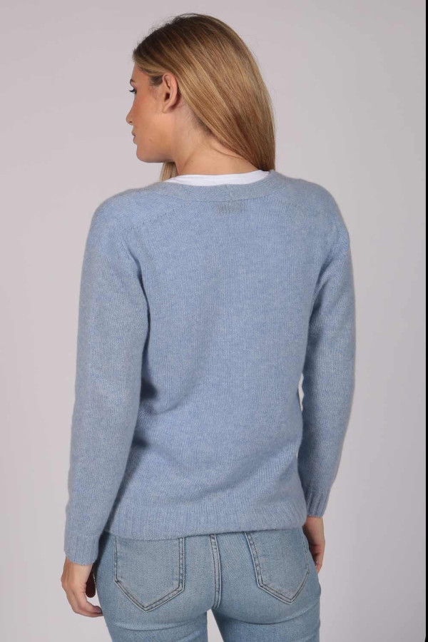 Cashmere Cardigan Jumper in Light Blue