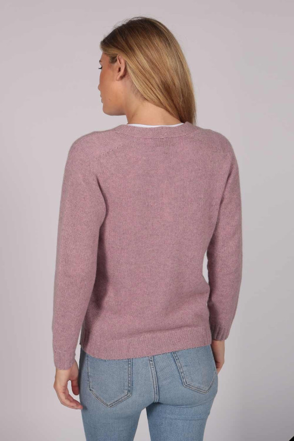 Cashmere Cardigan Jumper in Antique Pink